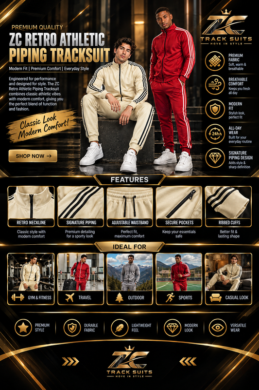 ZC ZERO ATHLETIC PIPING TRACK SUIT