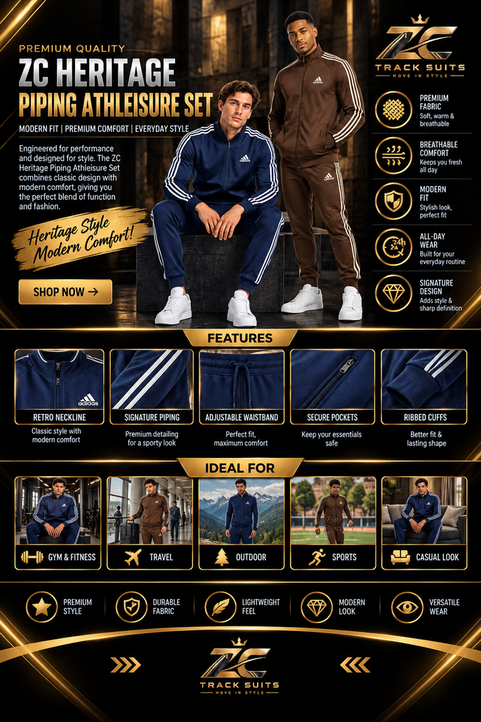 ZC HERITAGE PIPING ATHLEISURE TRACK SUIT