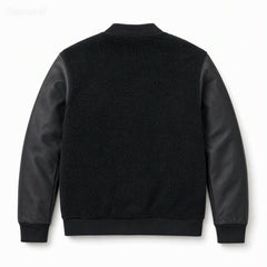 Premium PU Synthetic Leather Jacket -Fleece Sleeves & Back