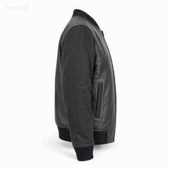 Premium PU Synthetic Leather Jacket -Fleece Sleeves & Back