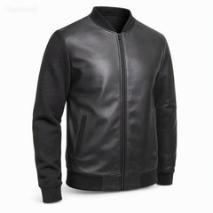 Premium PU Synthetic Leather Jacket -Fleece Sleeves & Back