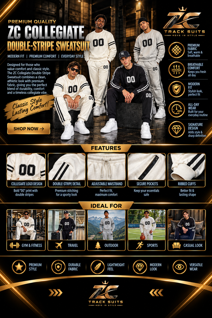 ZC COLLECTION DOUBLE-STRIPE SWEATSUIT