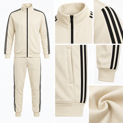ZC CLASSIC CREAM THREE-STRIPE TRACK SUIT